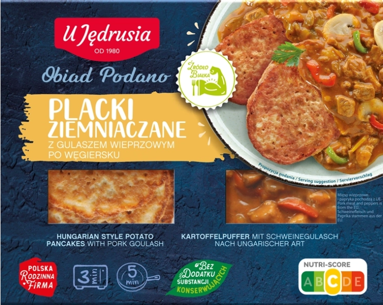 Placki ziemniaczane z gulaszem wieprzowym po węgiersku U Jędrusia